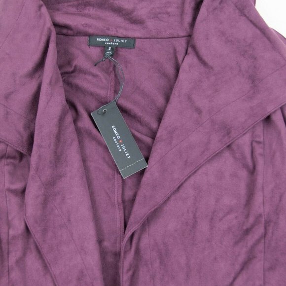 NEW Romeo + Juliet Couture Purple Suede Plum Jacket Cardigan RJ46212 - Picture 5 of 7